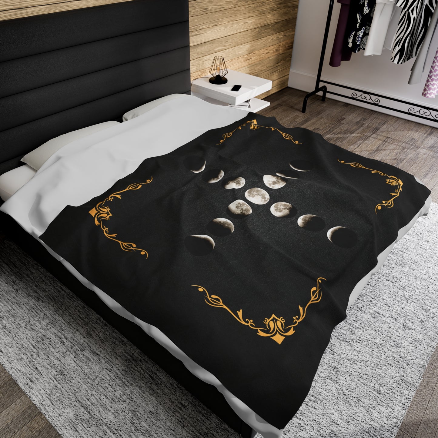 Moon Phases Plush Blanket