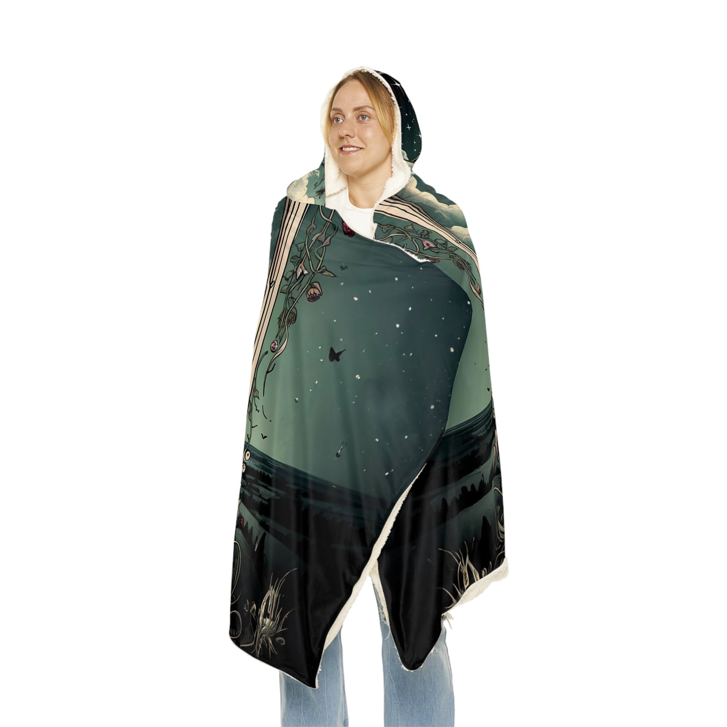 Reaper Tarot Sherpa Hoodie Blanket