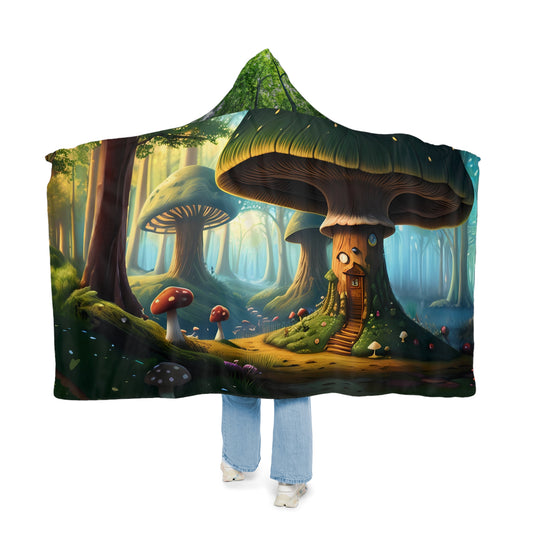 Mushroom Sherpa Hoodie Blanket