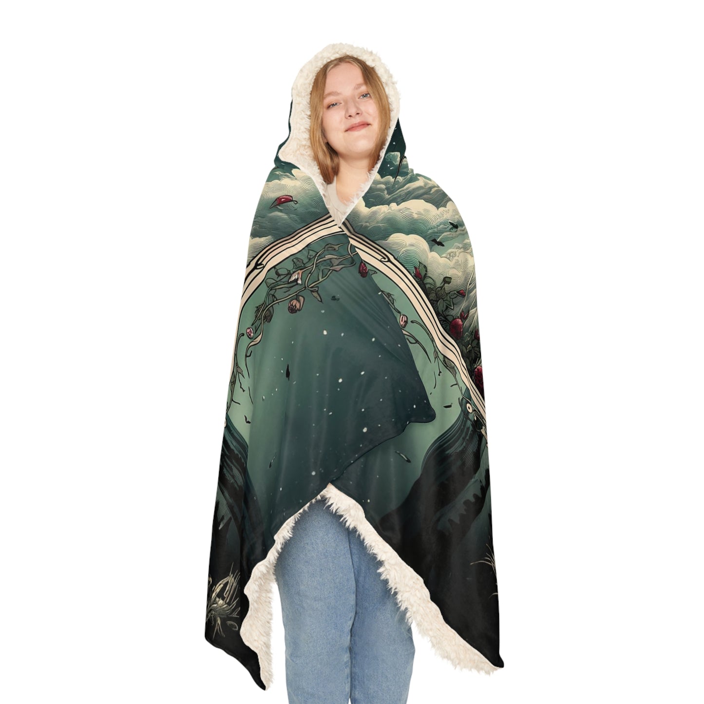 Reaper Tarot Sherpa Hoodie Blanket