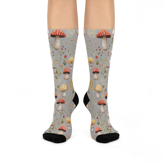 Cottageore Botanical Mushroom Socks