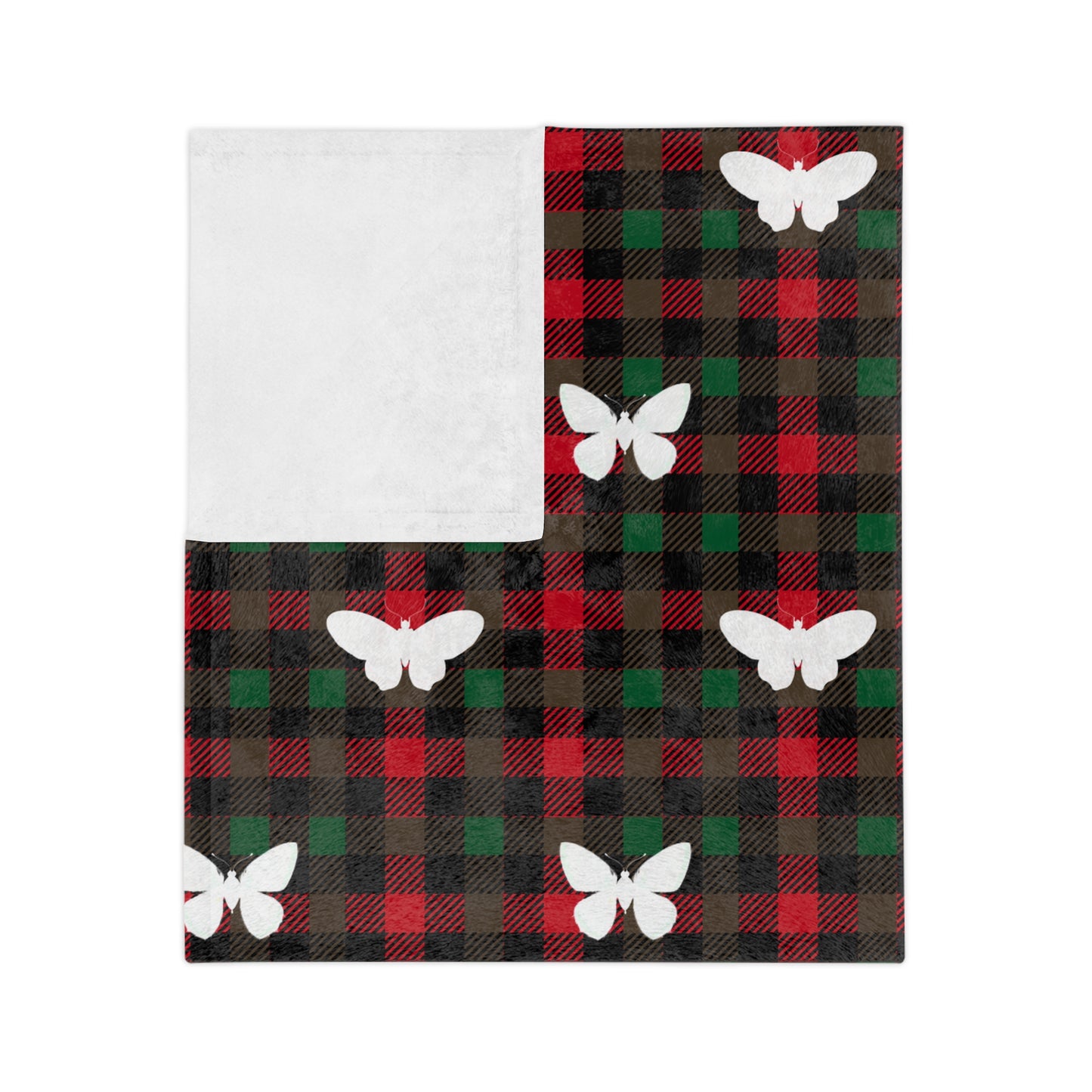 Plaid Moth Plush Christmas Fleece Blanket