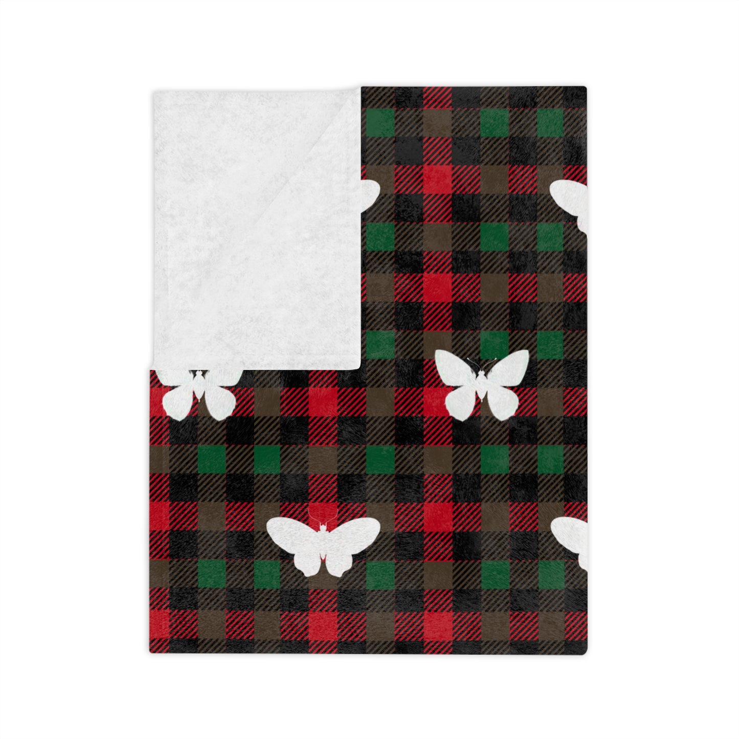 Plaid Moth Plush Christmas Fleece Blanket